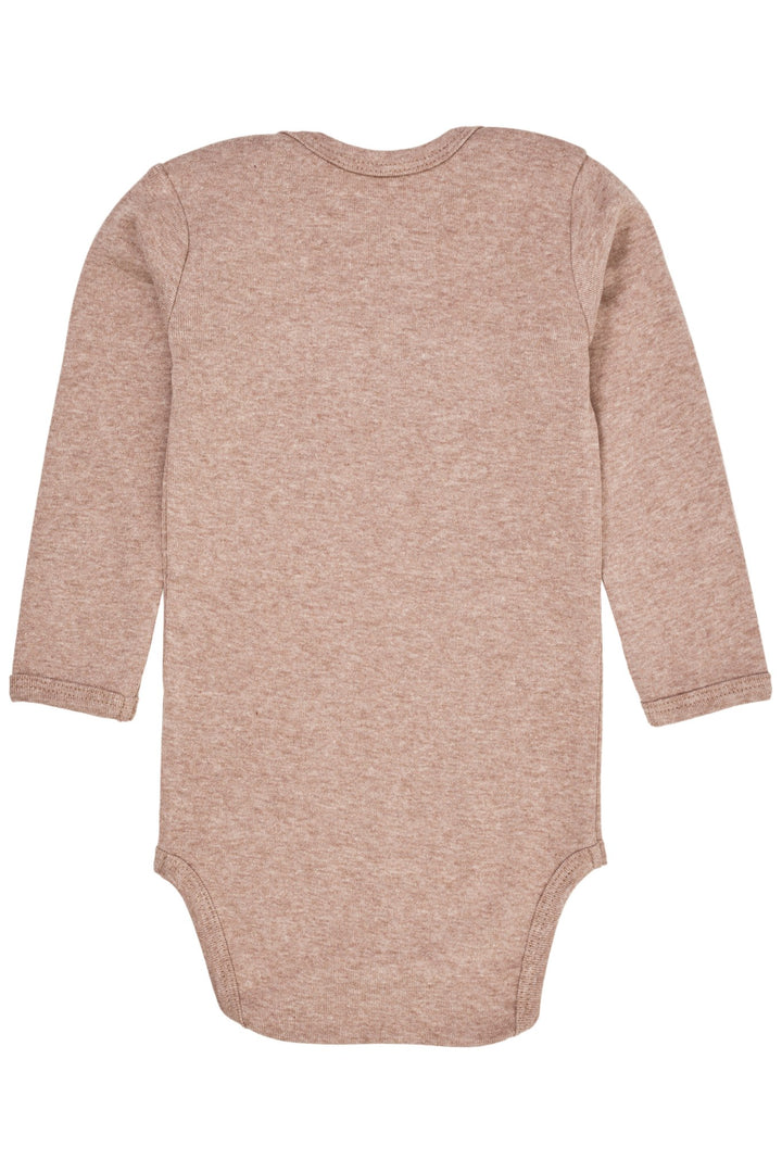 LANGÆRMET BODYSTOCKING I MELANGE - NATURAL MELANGE