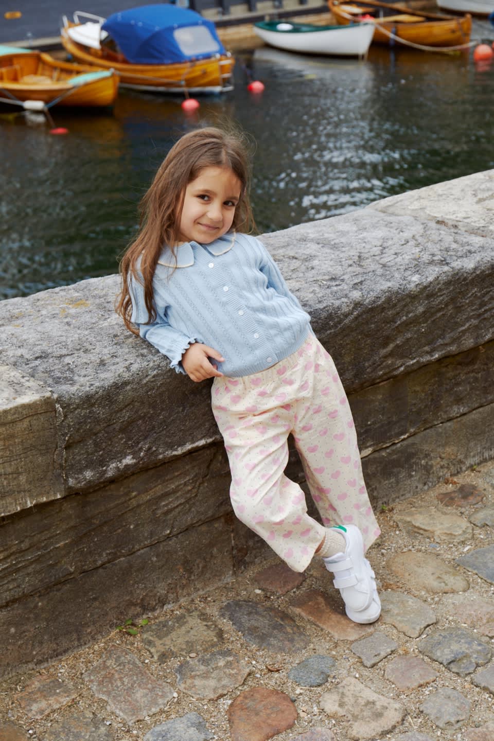 POINTELLE CARDIGAN M. KRAVE - DUSTY BLUE