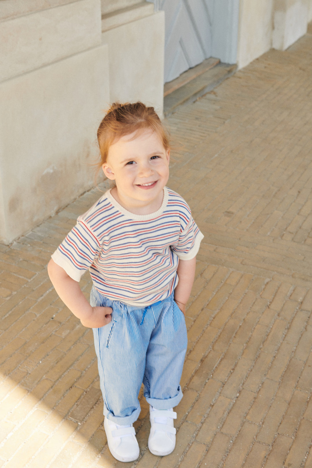 STRIBET BUKSER - SHARP BLUE STRIPE