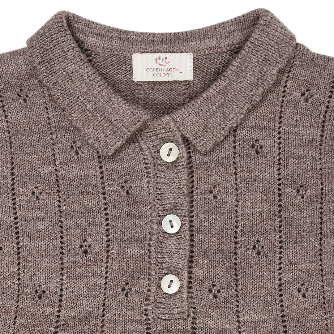 MERINO POINTELLE KJOLE MED KRAVE - NATURAL MELANGE