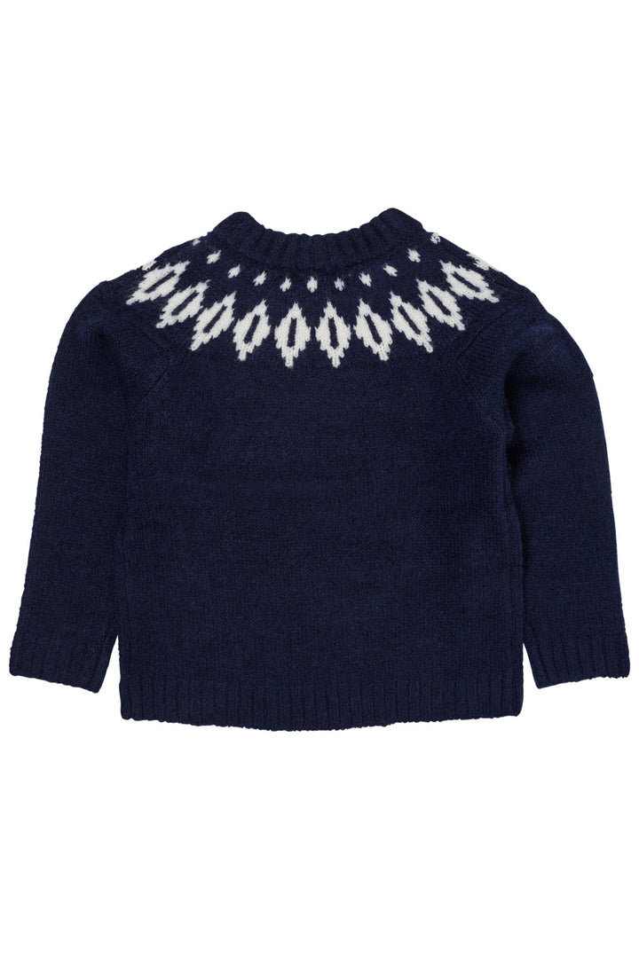 ISLANDSK ULD BLUSE - NAVY/CREAM COMBI
