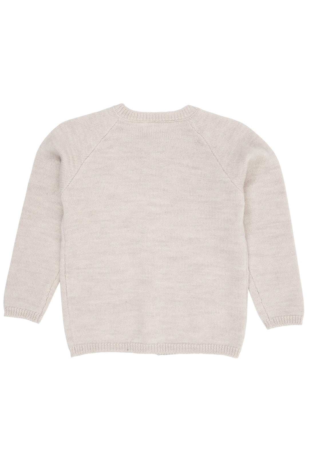 STRIKKET CARDIGAN I MERINOULD - PALE CREAM MELANGE
