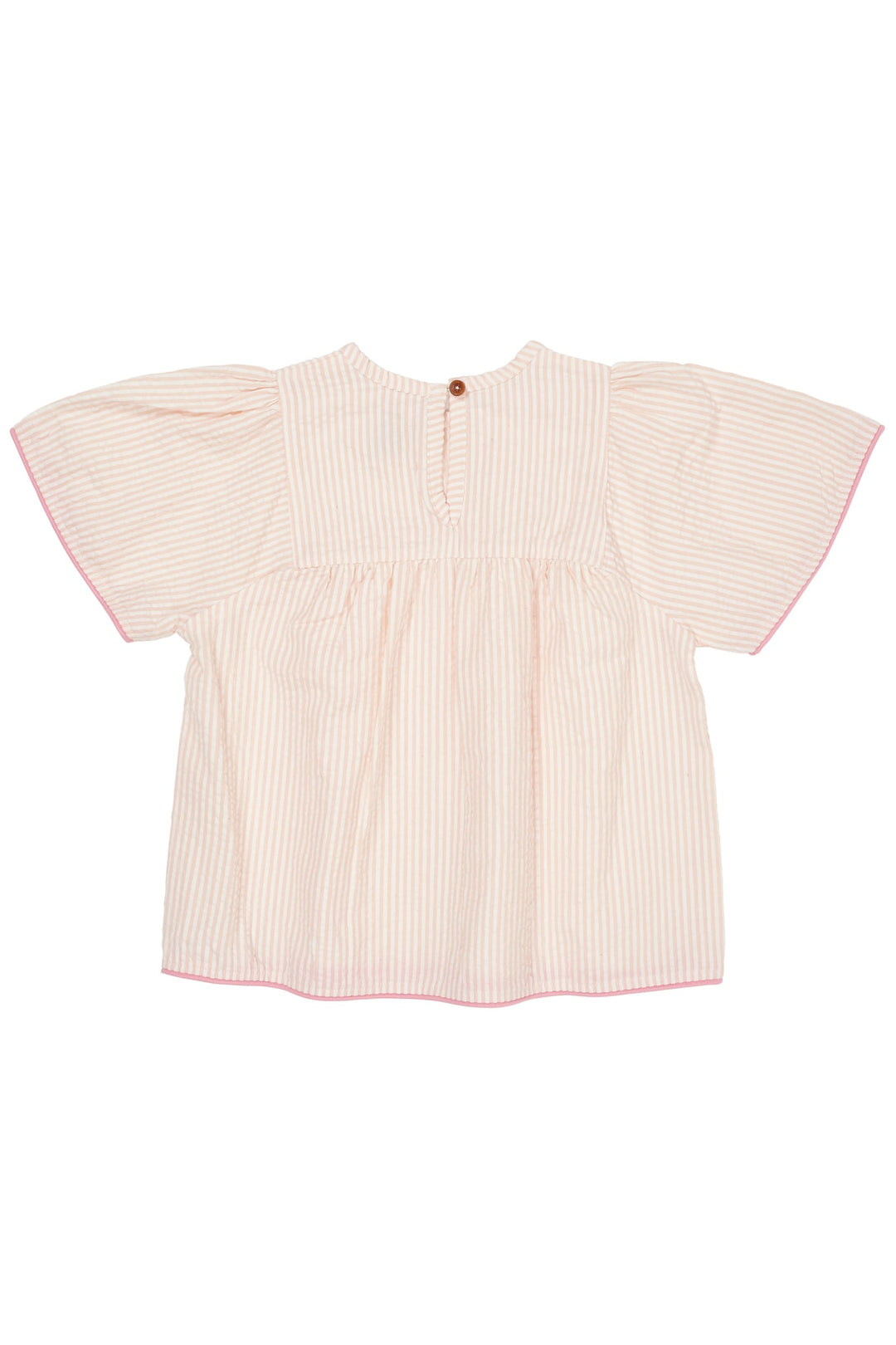 BLUSE M. KONTRAST KANT - DUSTY ROSE W CREAM STRIPE W PINK