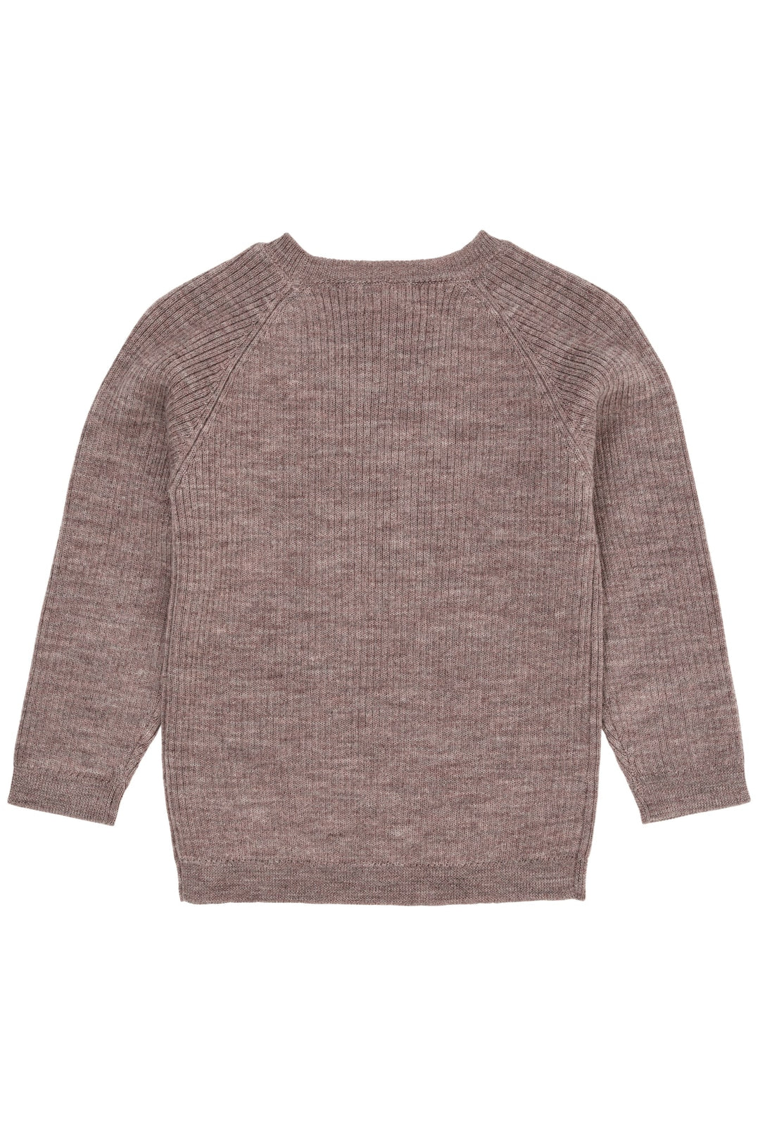 KLASSISK MERINO BLUSE I RIB - NATURAL MELANGE