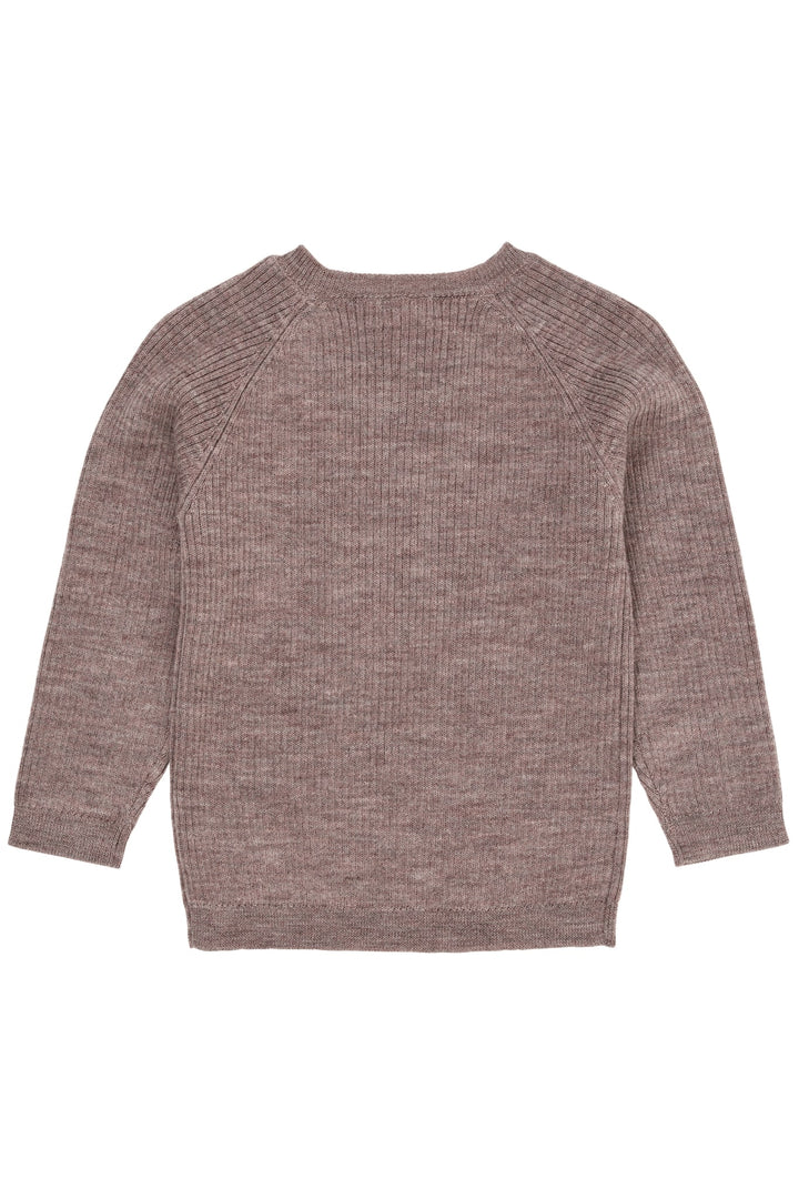 KLASSISK MERINO BLUSE I RIB - NATURAL MELANGE