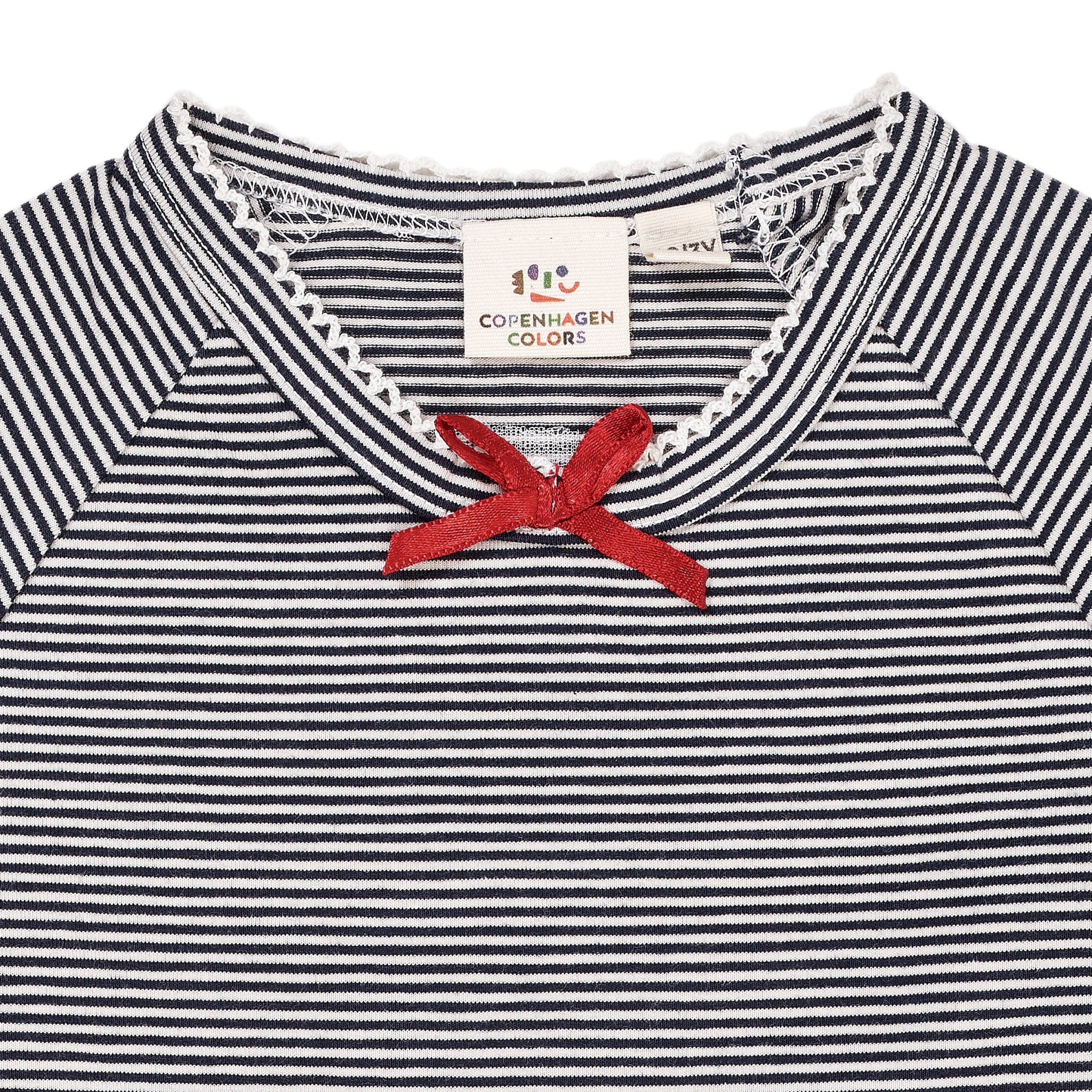 LANGÆRMET T-SHIRT MED STRIBER - NAVY/CREAM STRIPE