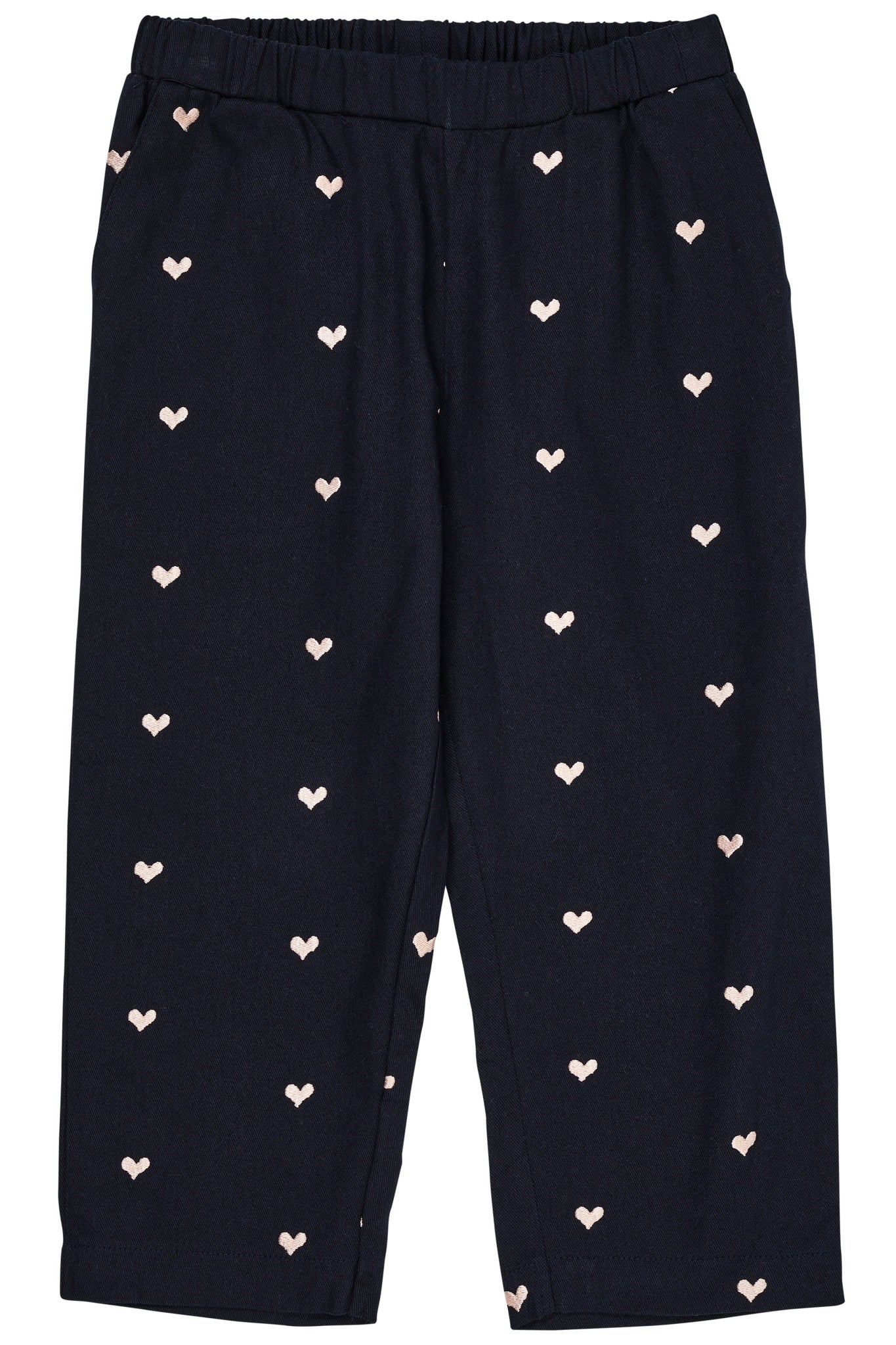 HJERTEBUKSER M. JUSTERBAR TALJE - NAVY W. SOFT PINK HEARTS