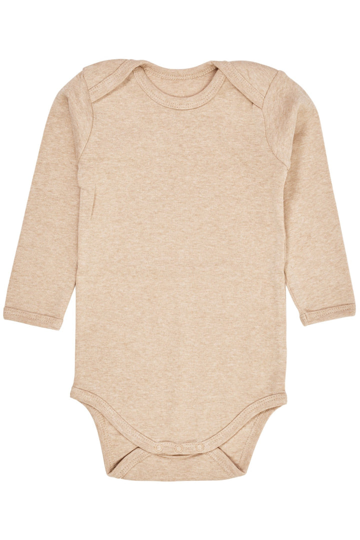 LANGÆRMET BODYSTOCKING I MELANGE - BEIGE MELANGE