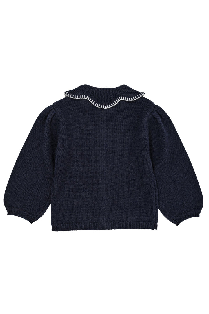 CASHMERE CARDIGAN MED KRAVE - NAVY