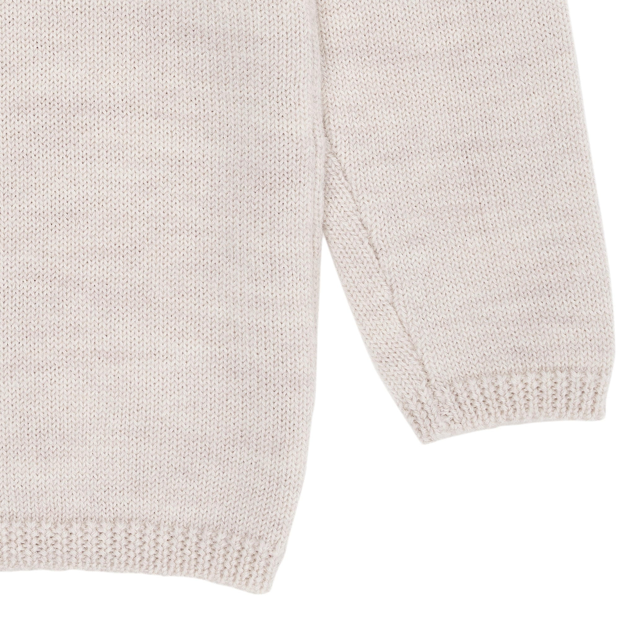 STRIKKET CARDIGAN I MERINOULD - PALE CREAM MELANGE