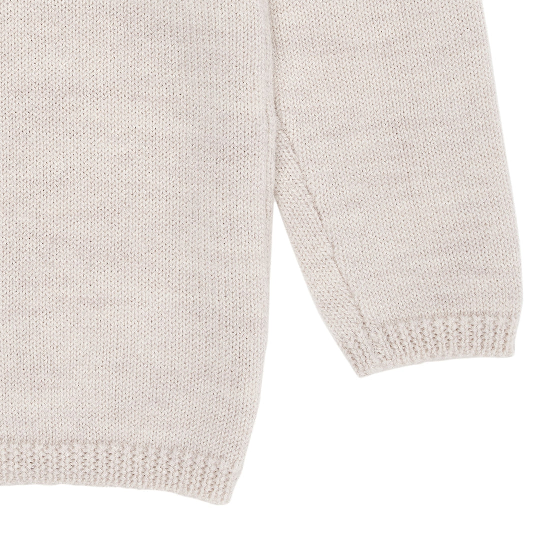 STRIKKET CARDIGAN I MERINOULD - PALE CREAM MELANGE