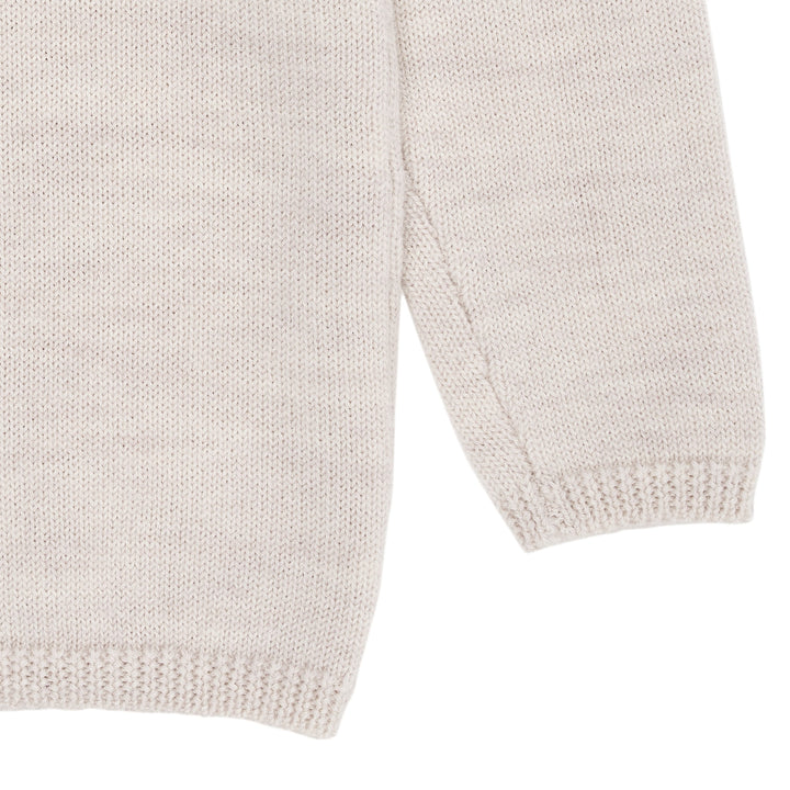 STRIKKET CARDIGAN I MERINOULD - PALE CREAM MELANGE