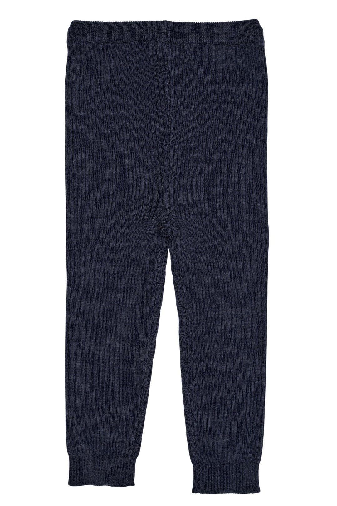 KLASSISK MERINO RIB LEGGINGS M. BINDEBÅND - UNISEX - NAVY