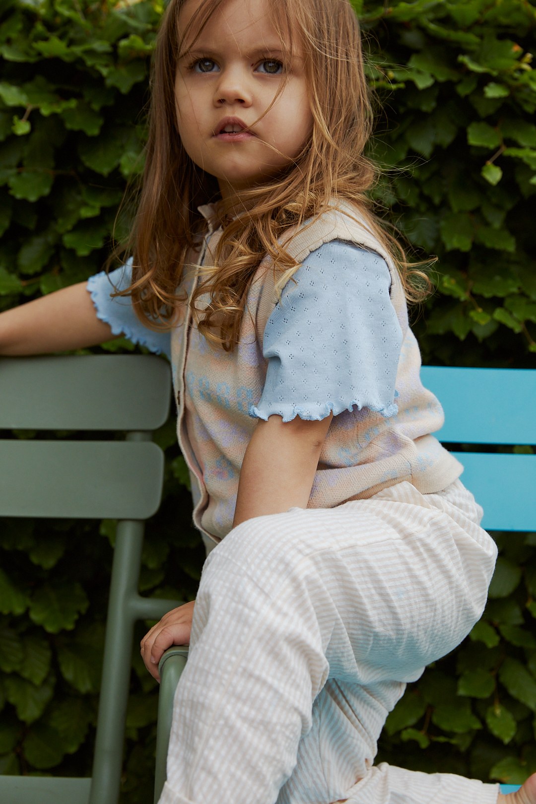 BÆK OG BØLGE BUKS - DUSTY ROSE W CREAM STRIPE
