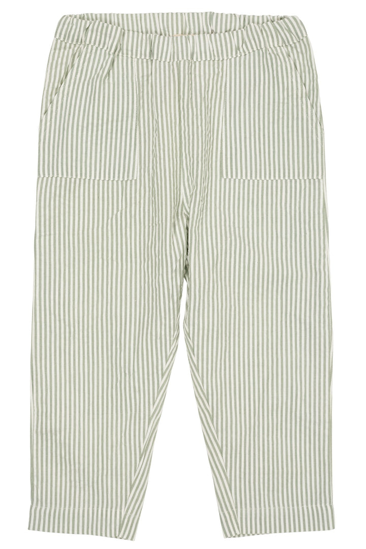 BÆK OG BØLGE BUKS - GREEN W CREAM STRIPE