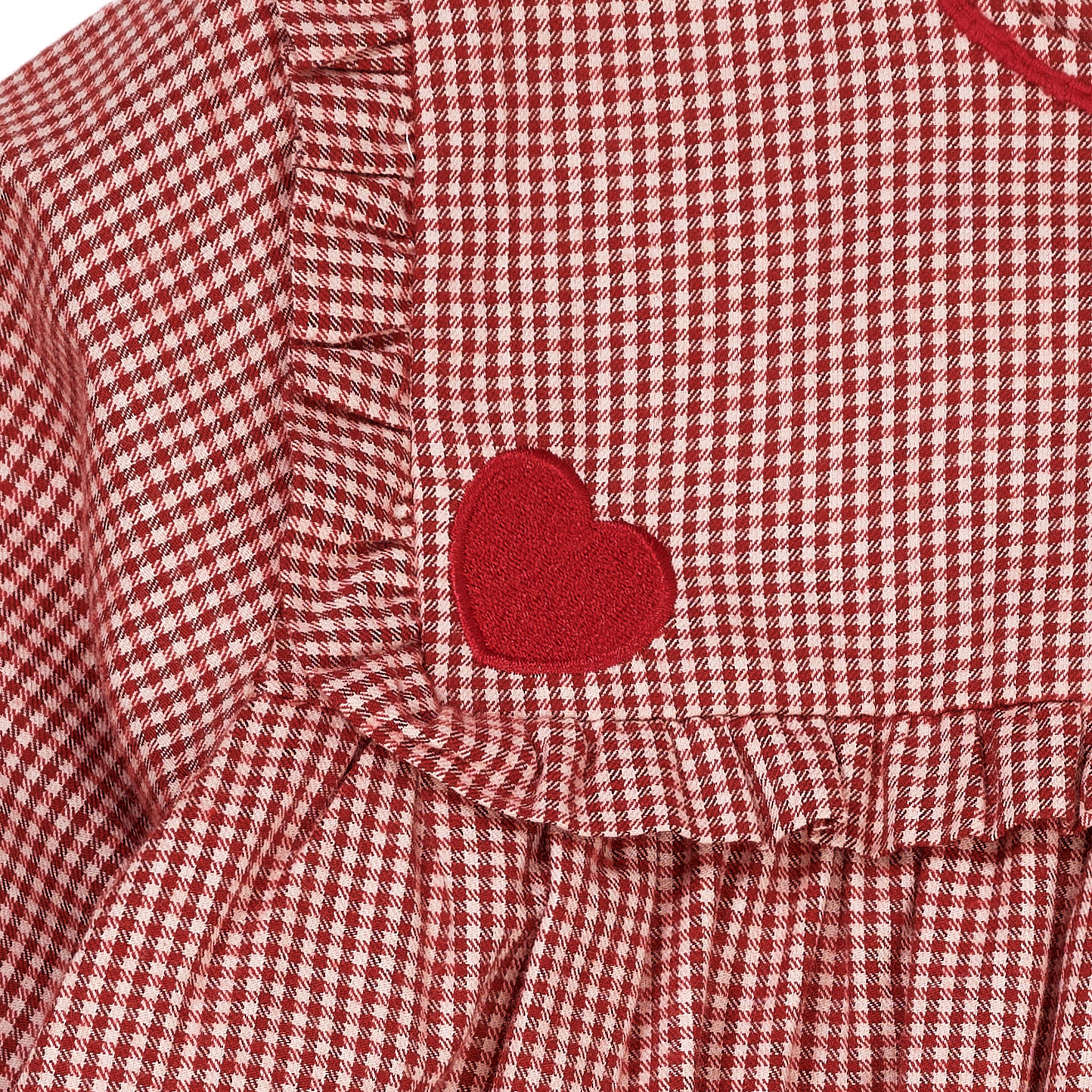 TERNET KJOLE MED HJERTE BRODERI - RED CHECK COMBI