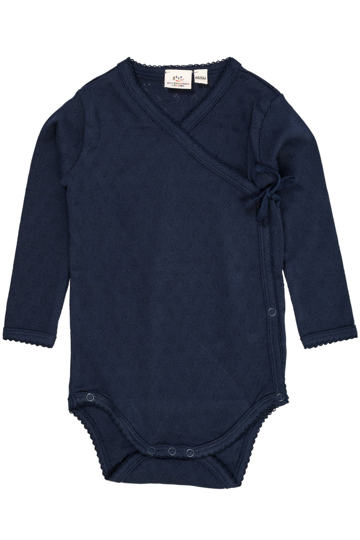 HJERTE BODYSTOCKING M. SKRÅLUKNING - NAVY