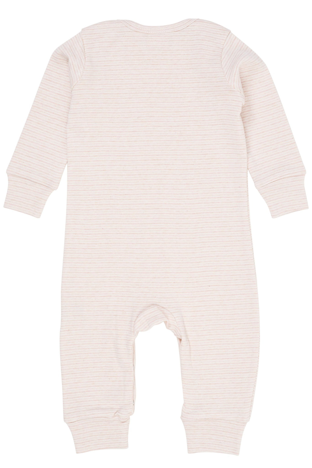 STRIBET ROMPER MED LANGE ÆRMER - SOFT PINK STRIPE