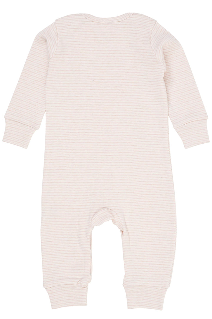 STRIBET ROMPER MED LANGE ÆRMER - SOFT PINK STRIPE