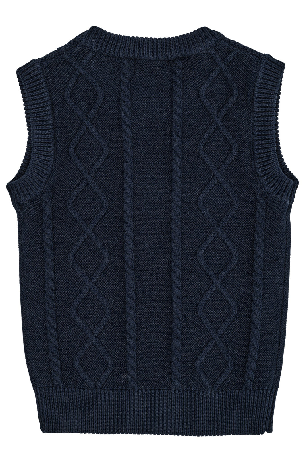 KABELSTRIKKET VEST - NAVY