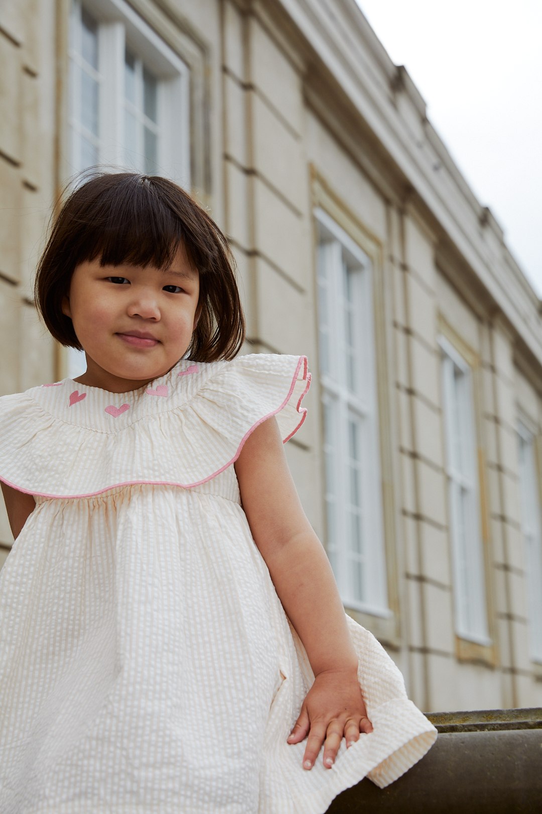 KJOLE M. HJERTE BRODERI - DUSTY ROSE W CREAM STRIPE W PINK