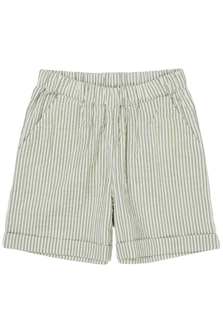 BÆK OG BØLGE SHORTS - GREEN W CREAM STRIPE
