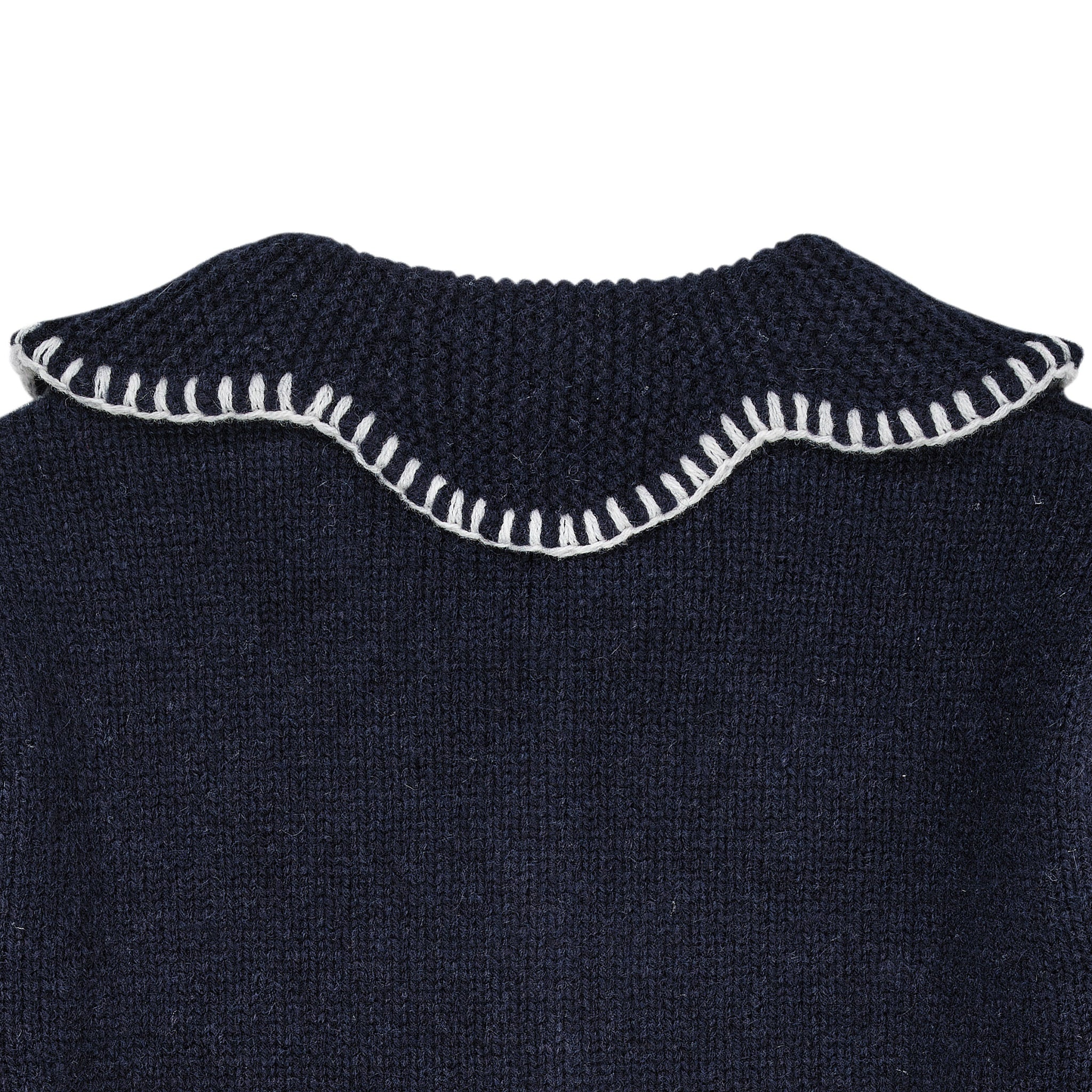 CASHMERE CARDIGAN MED KRAVE - NAVY