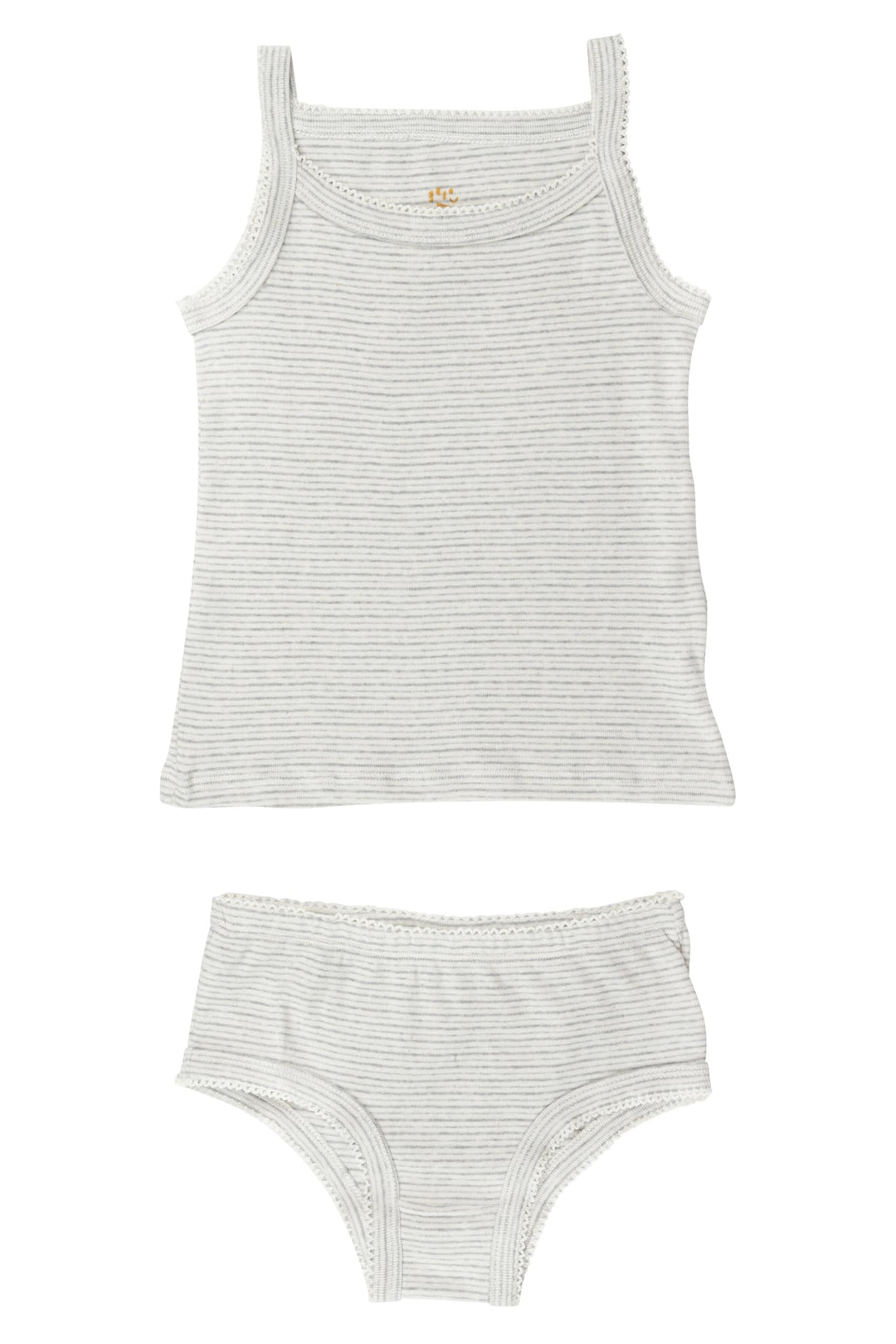 STRIBET UNDERTØJSSÆT MED UNDERTRØJE OG UNDERBUKSER - GREY STRIPE