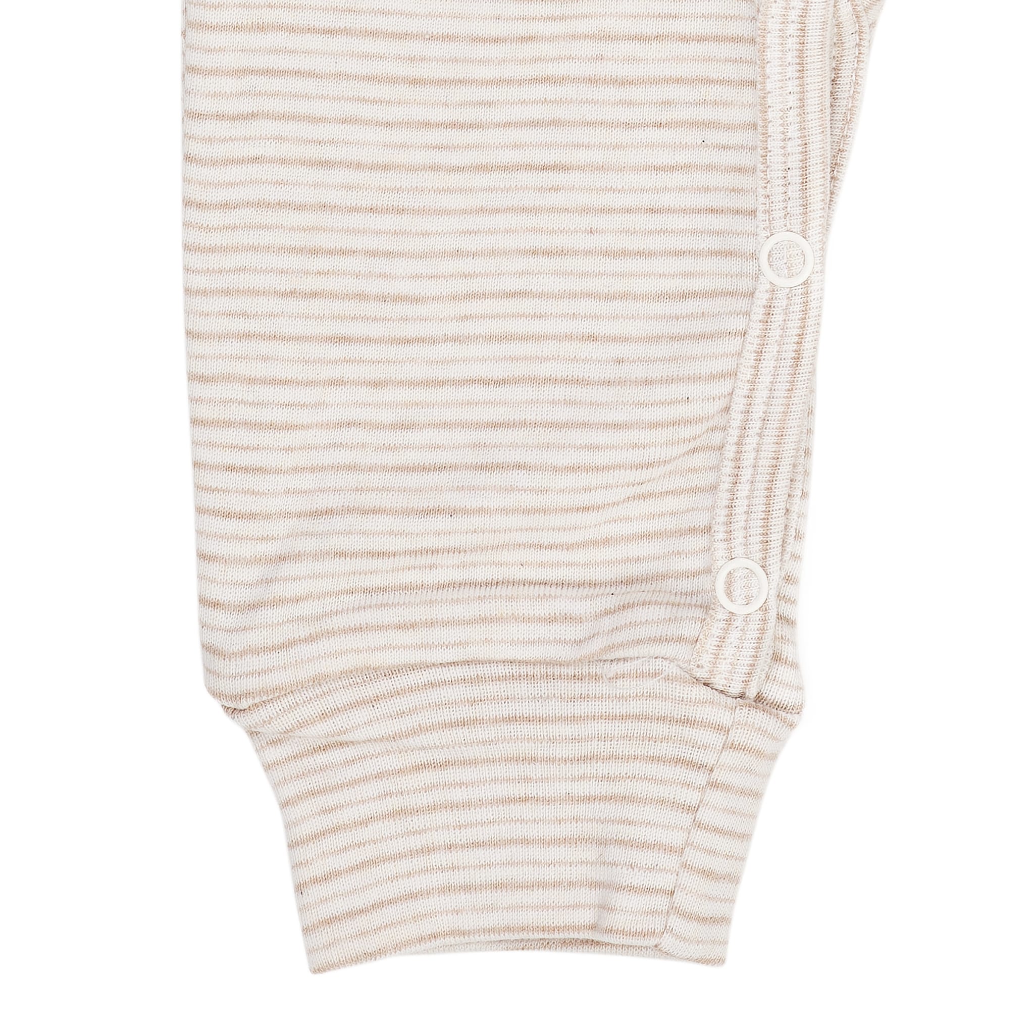 STRIBET ROMPER MED LANGE ÆRMER - BEIGE STRIPE