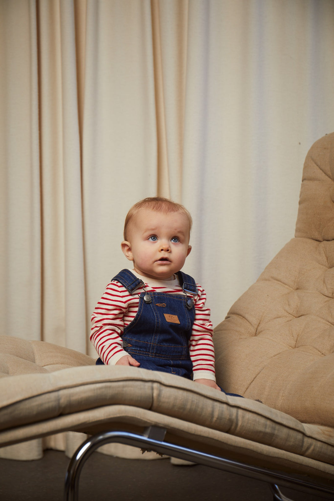 ØKOLOGISKE BABY OVERALLS - DARK INDIGO BLUE WASHED