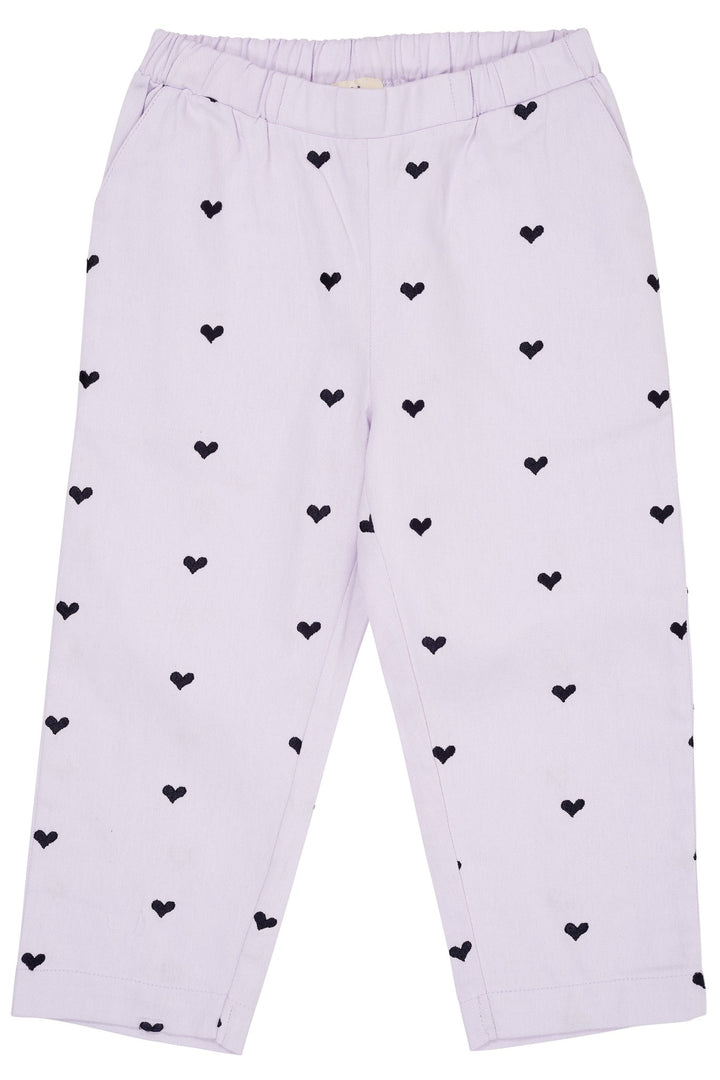 HJERTEBUKSER M. JUSTERBAR TALJE - LAVENDER W NAVY HEARTS
