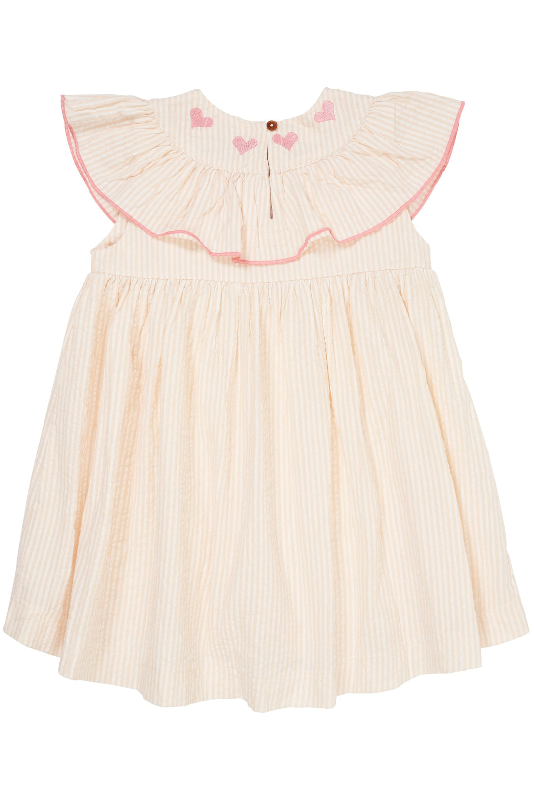 KJOLE M. HJERTE BRODERI - DUSTY ROSE W CREAM STRIPE W PINK