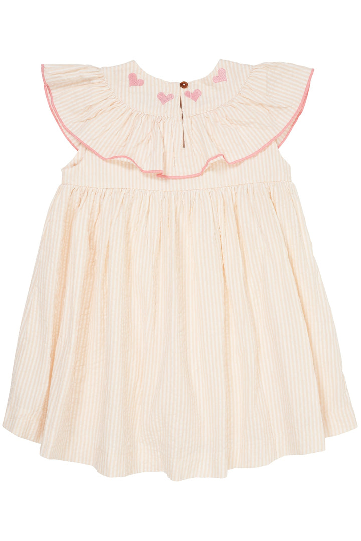 KJOLE M. HJERTE BRODERI - DUSTY ROSE W CREAM STRIPE W PINK