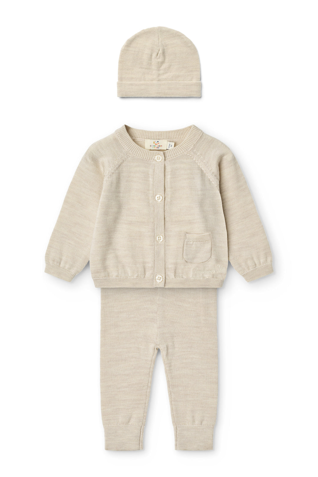 Merino Klassisk Sæt - Pale Cream Melange