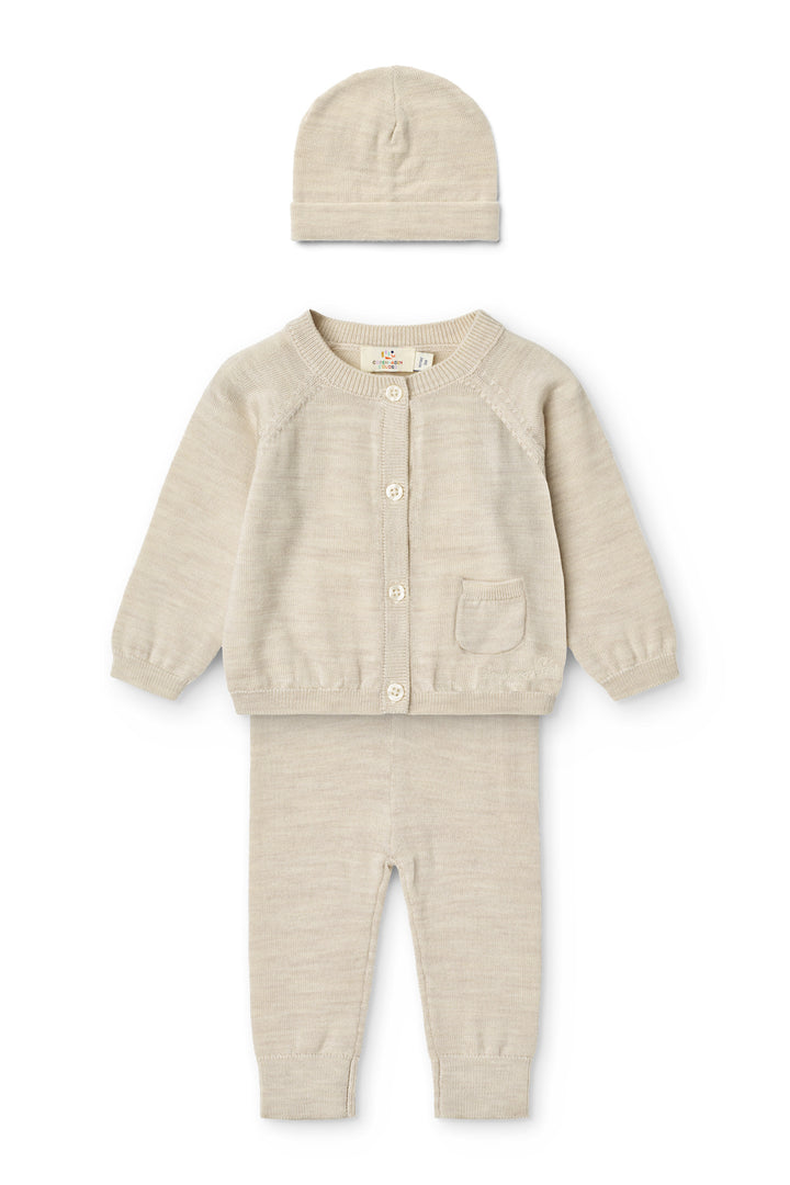 Merino Klassisk Sæt - Pale Cream Melange