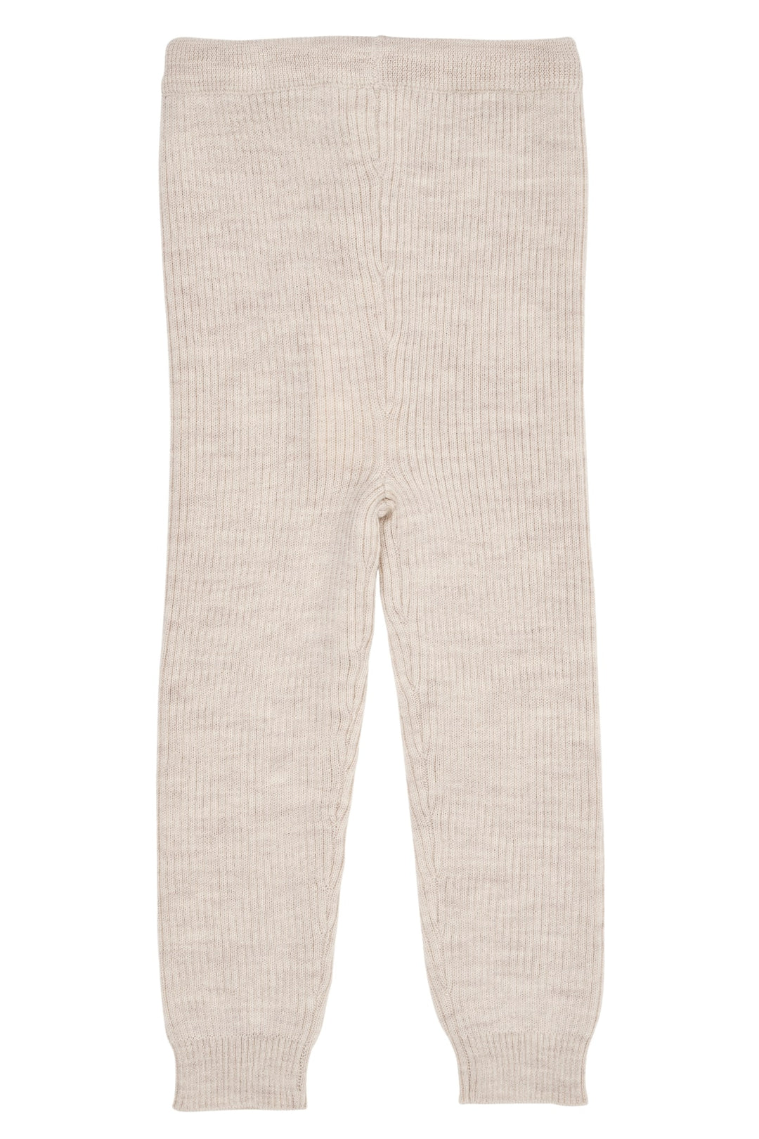 KLASSISK MERINO RIB LEGGINGS M. BINDEBÅND - UNISEX - PALE CREAM MELANGE