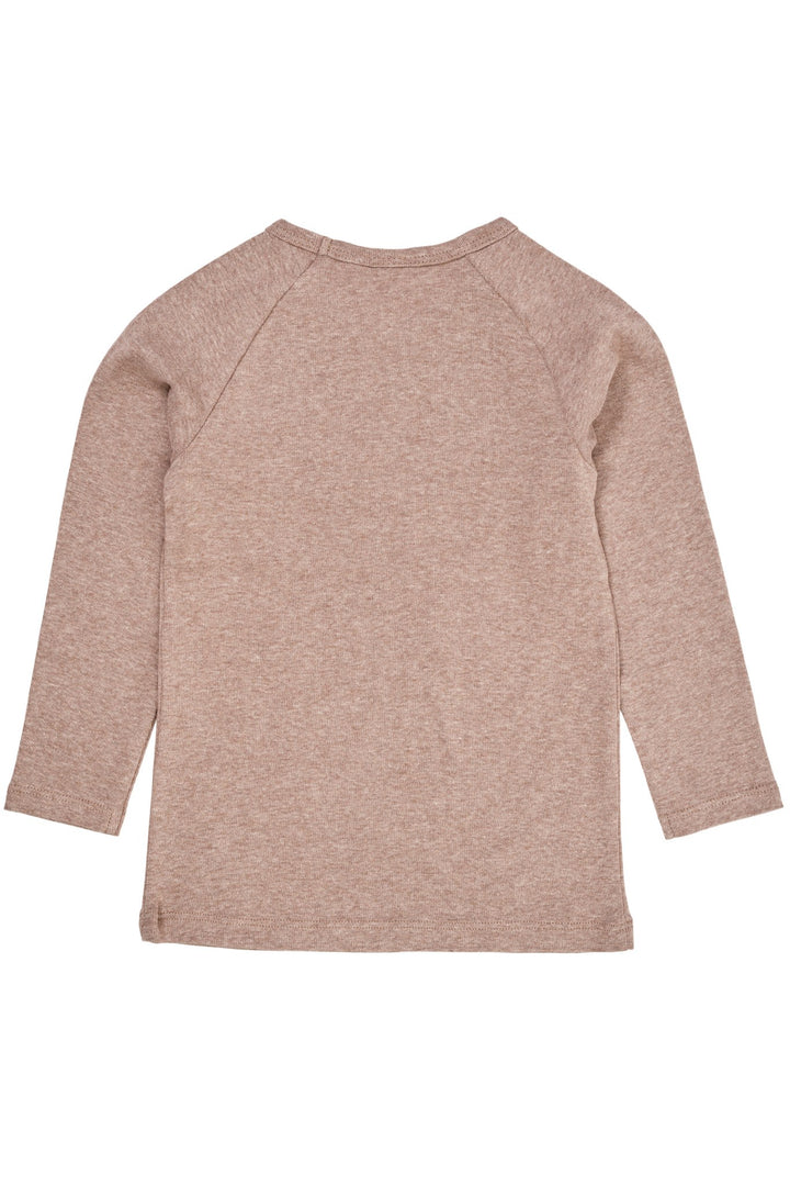 LANGÆRMET T-SHIRT I MELANGE - NATURAL MELANGE