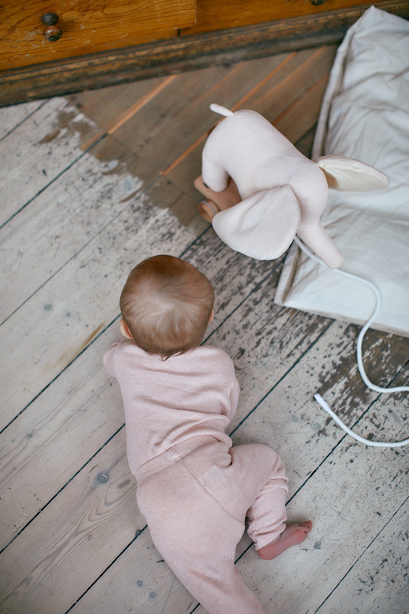 LANGÆRMET BODYSTOCKING I MELANGE - OLD ROSE MELANGE