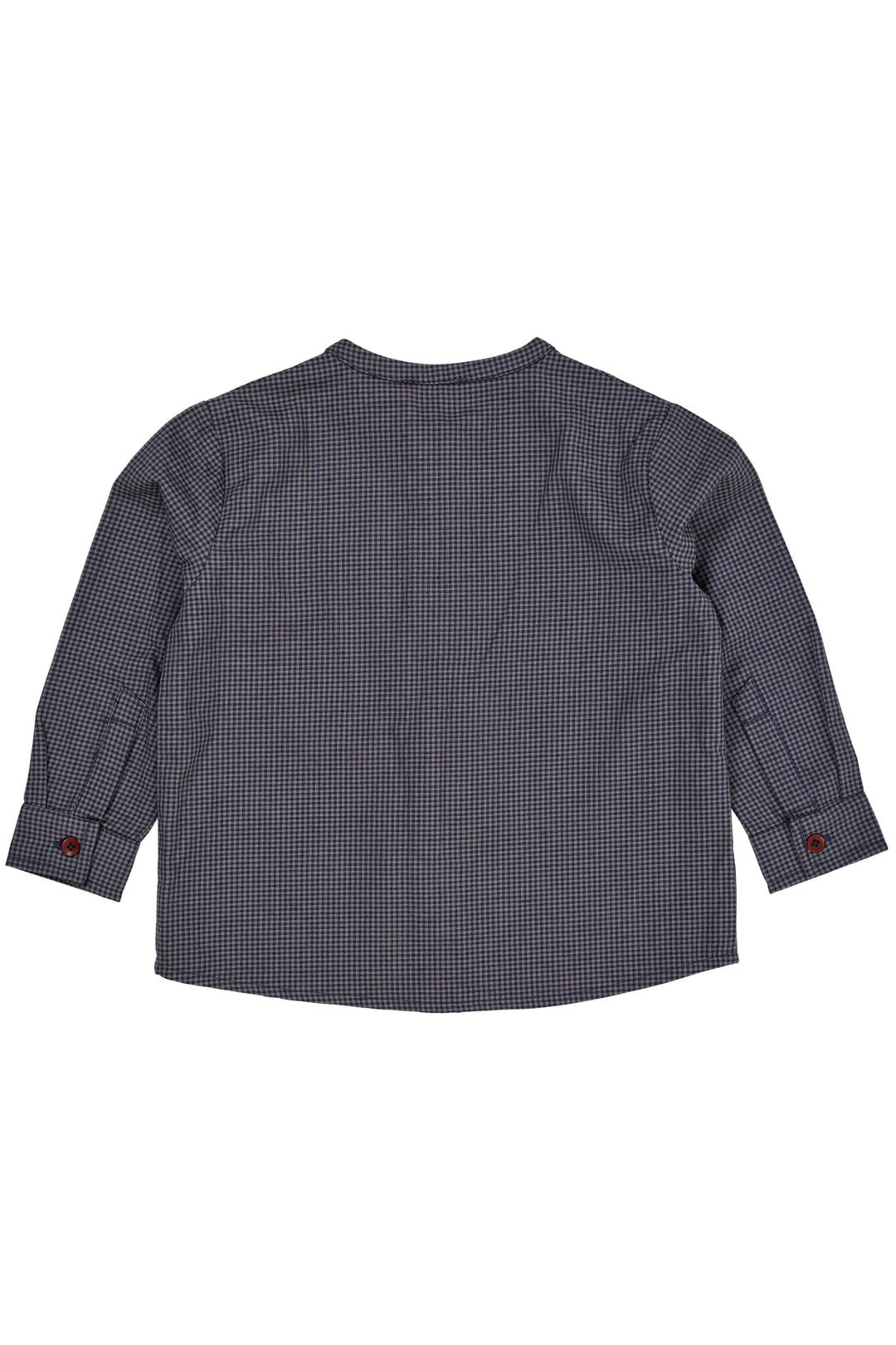 TERNET BLUSE MED KNAPLUKNING - NAVY CHECK COMBI