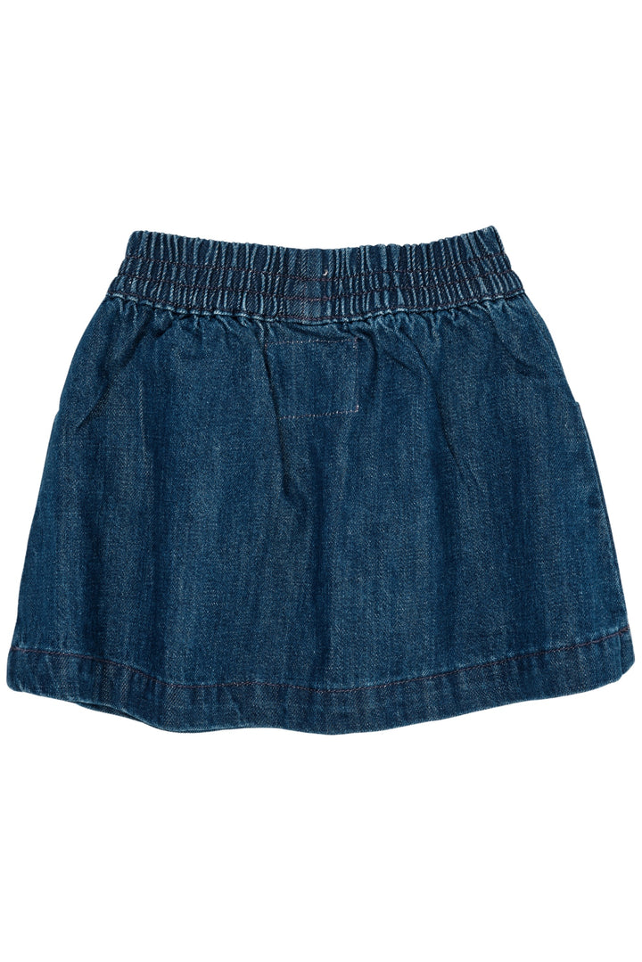 ØKOLOGISK DENIM NEDERDEL - DARK INDIGO BLUE WASHED