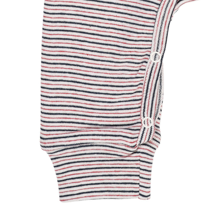 STRIBET ROMPER MED LANGE ÆRMER - BLUE RED STRIPE
