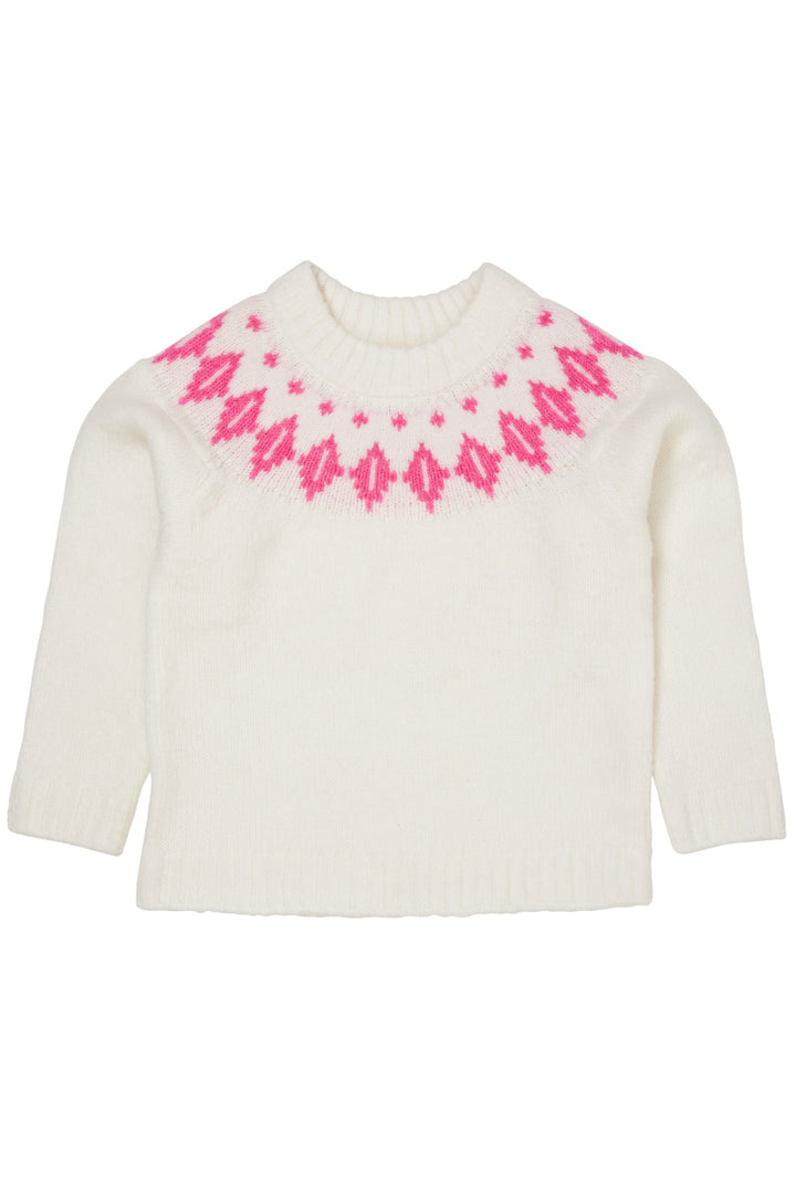 ISLANDSK ULD BLUSE - CREAM/BUBBLEGUM COMBI