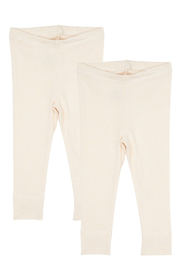 2 PAK MELANGE LEGGINGS - CREAM MELANGE