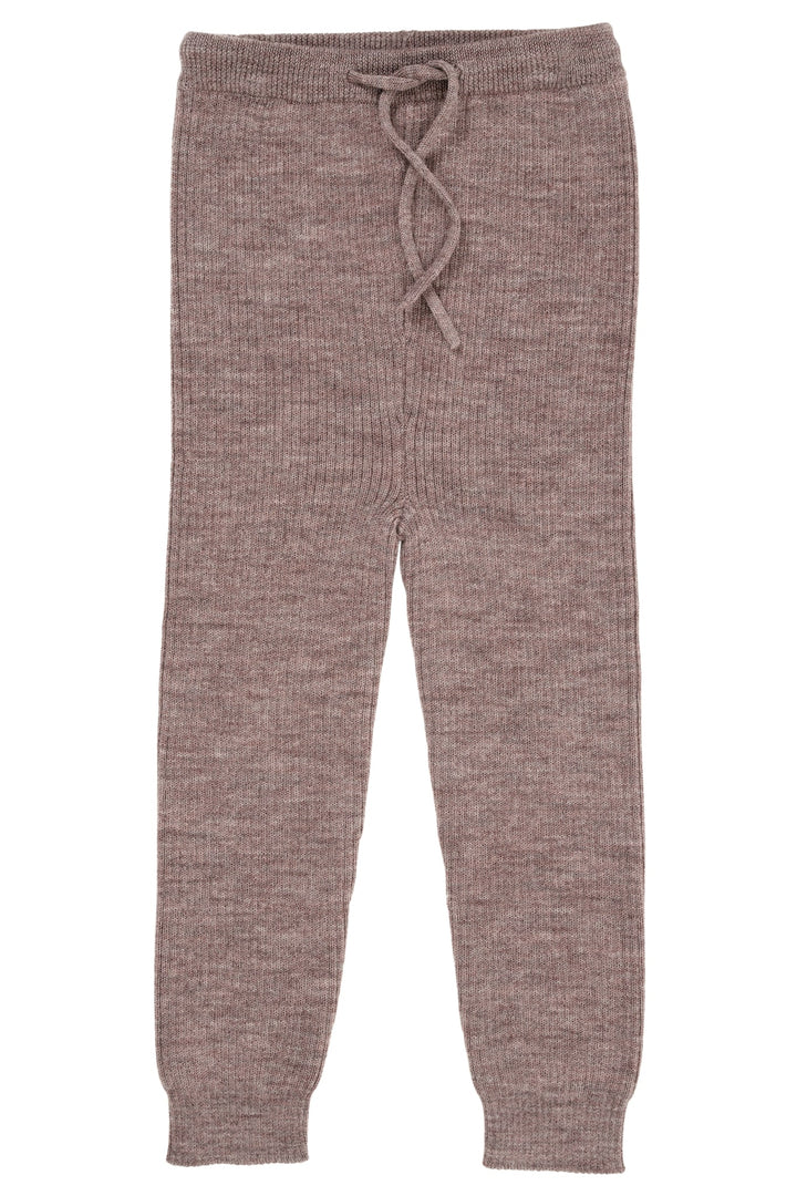 KLASSISK MERINO RIB LEGGINGS M. BINDEBÅND - UNISEX - NATURAL MELANGE