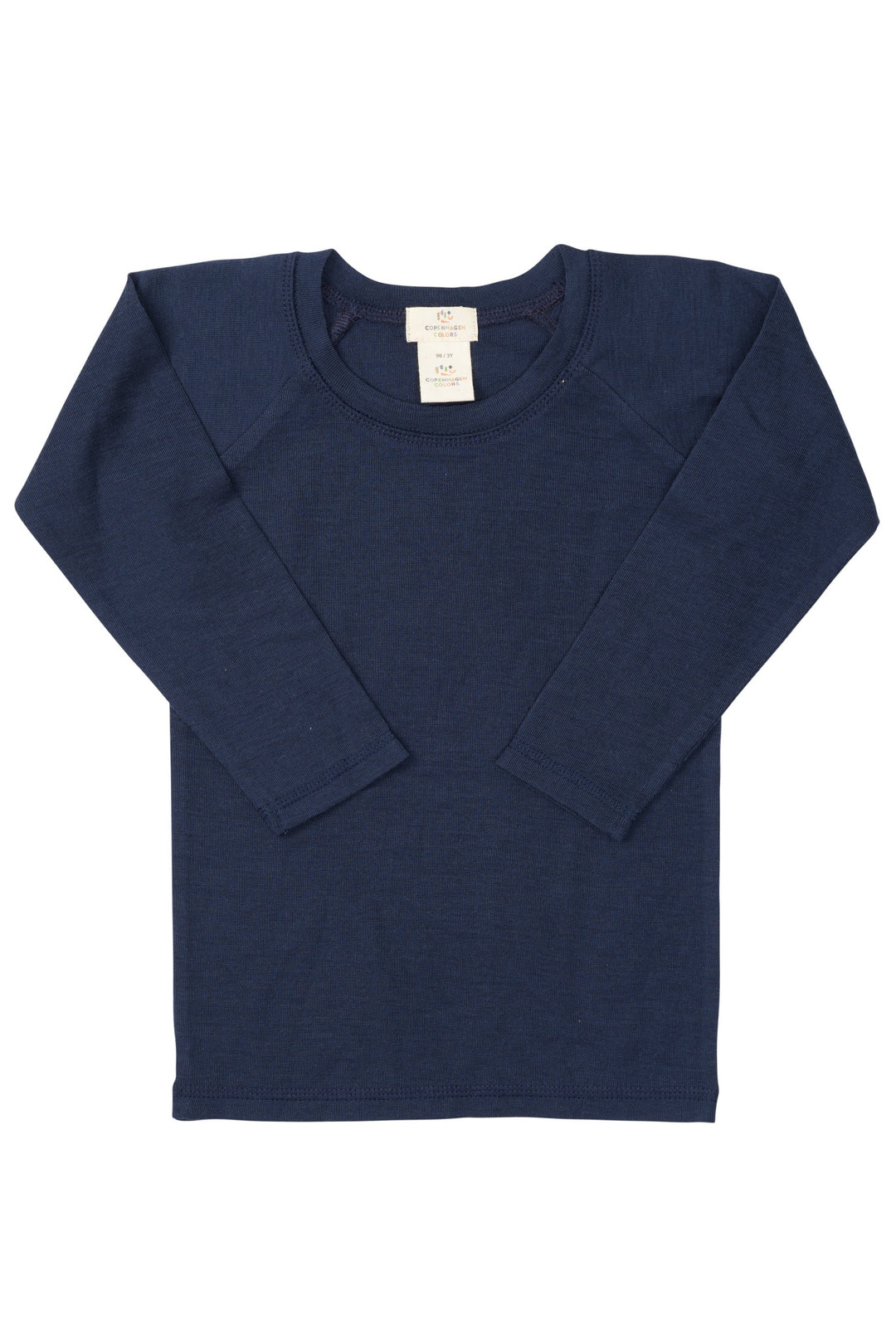 LANGÆRMET T-SHIRT I TYND MERINOULD - NAVY