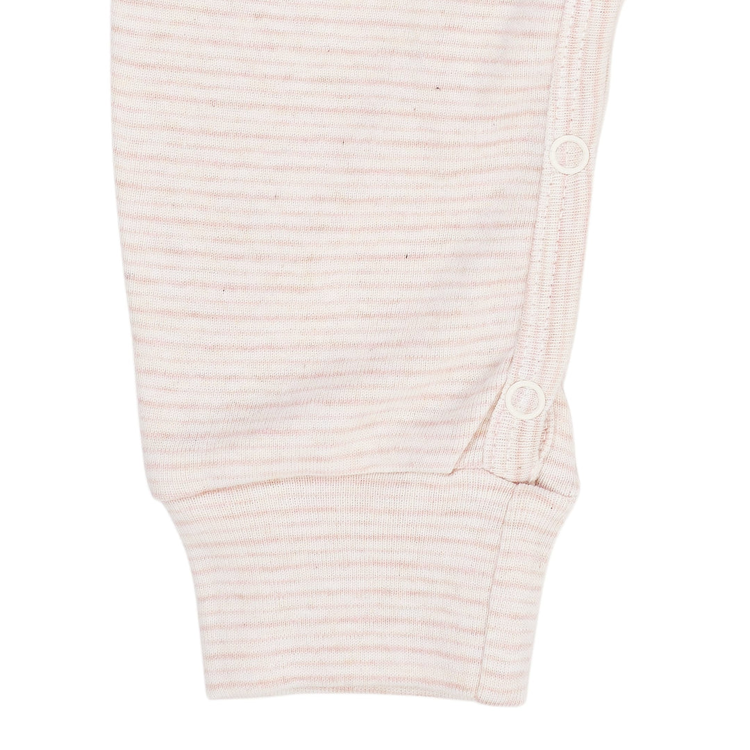 STRIBET ROMPER MED LANGE ÆRMER - SOFT PINK STRIPE