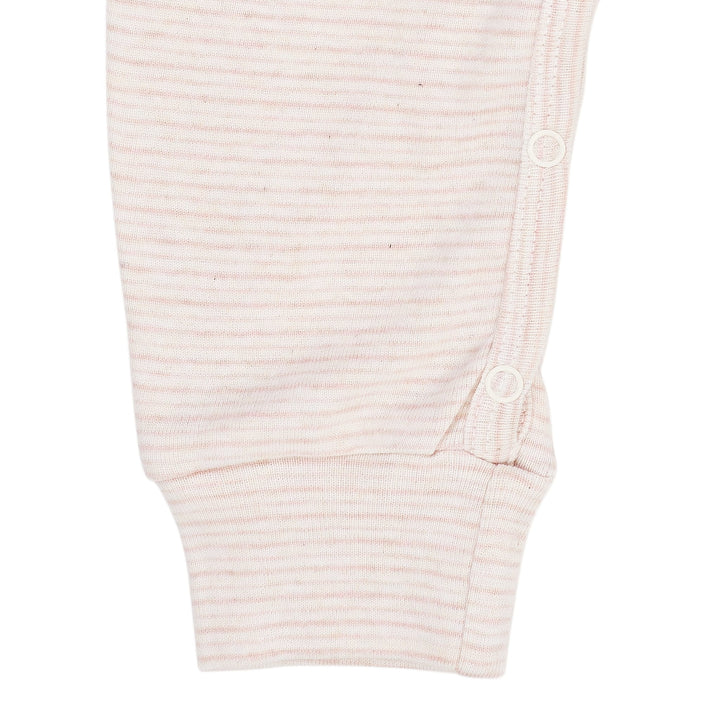 STRIBET ROMPER MED LANGE ÆRMER - SOFT PINK STRIPE