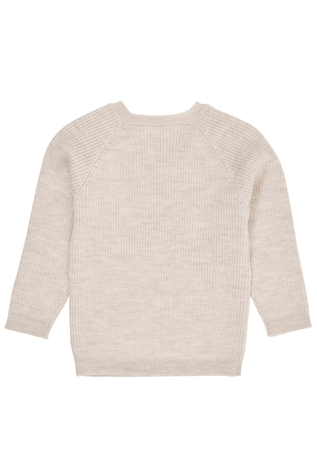 KLASSISK MERINO BLUSE I RIB - PALE CREAM MELANGE