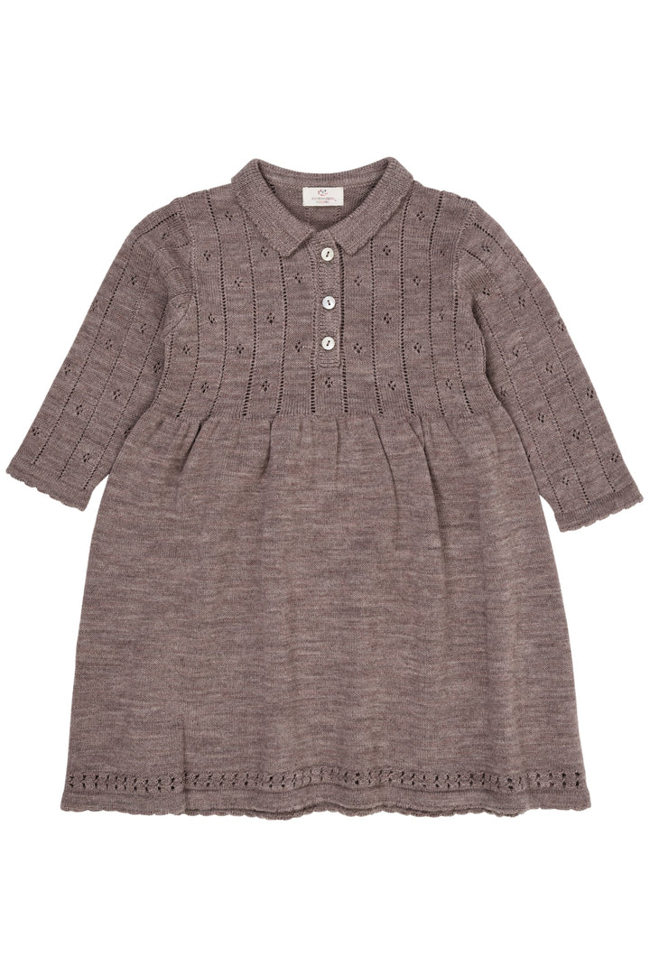 MERINO POINTELLE KJOLE MED KRAVE - NATURAL MELANGE