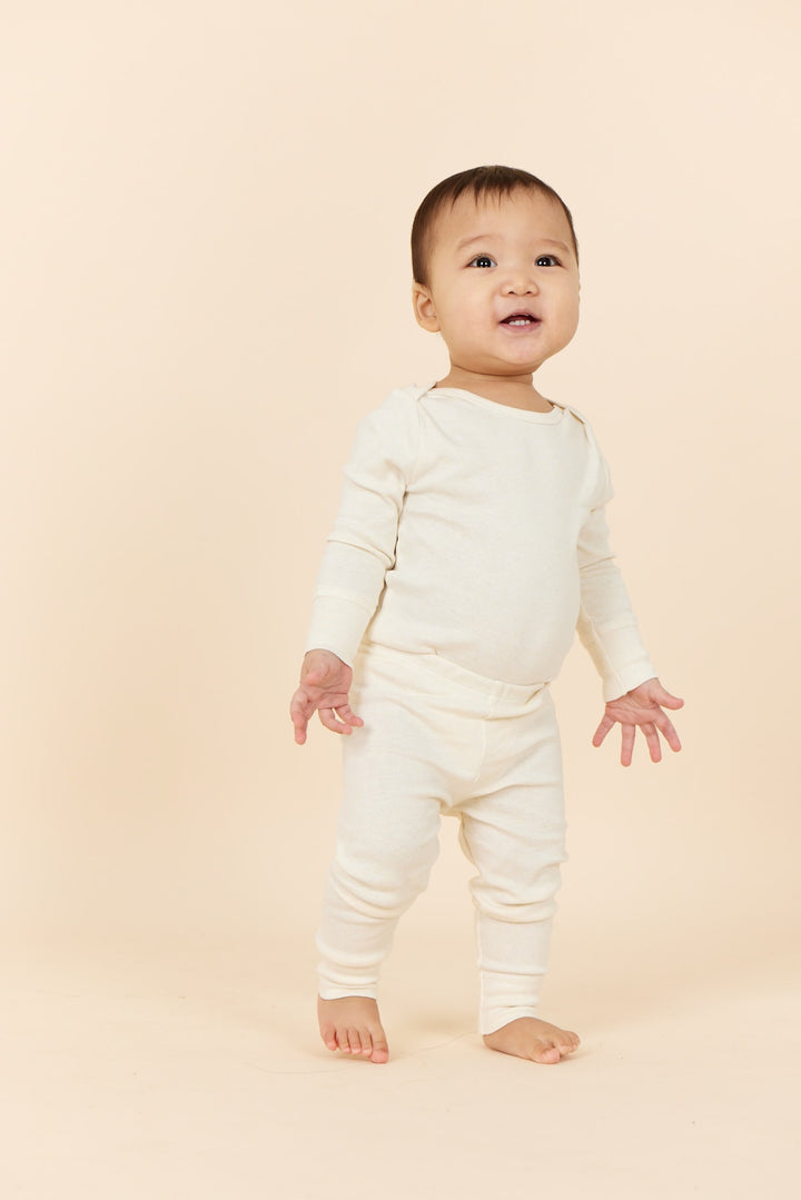 2 PAK MELANGE LEGGINGS - CREAM MELANGE